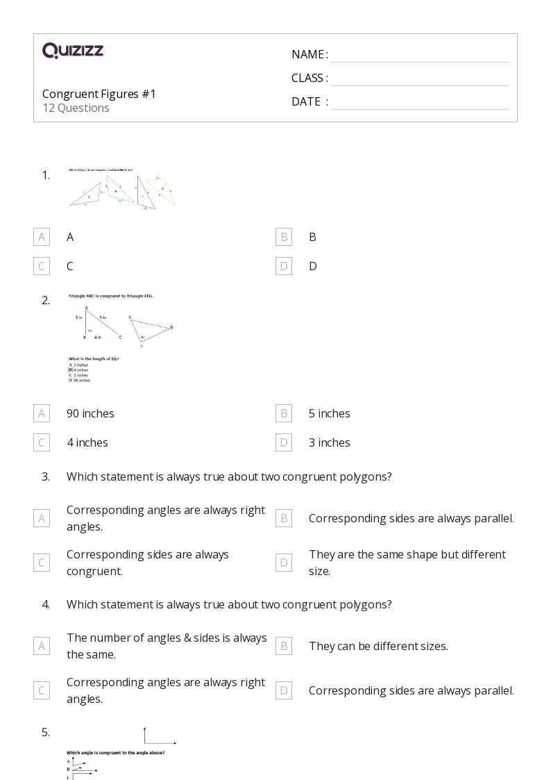 congruent parts worksheet