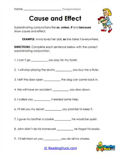 conjunction worksheets