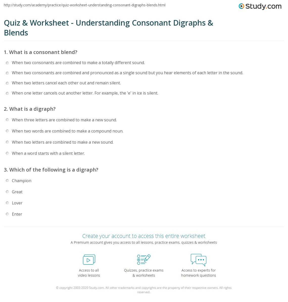 consonant blends and consonant digraphs worksheets