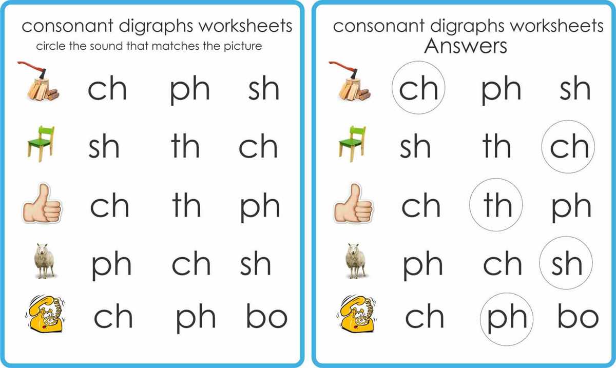 consonant digraphs worksheets