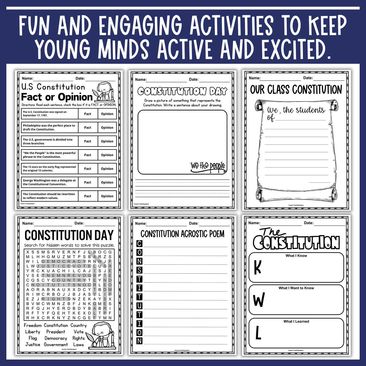 constitution day reading comprehension worksheets