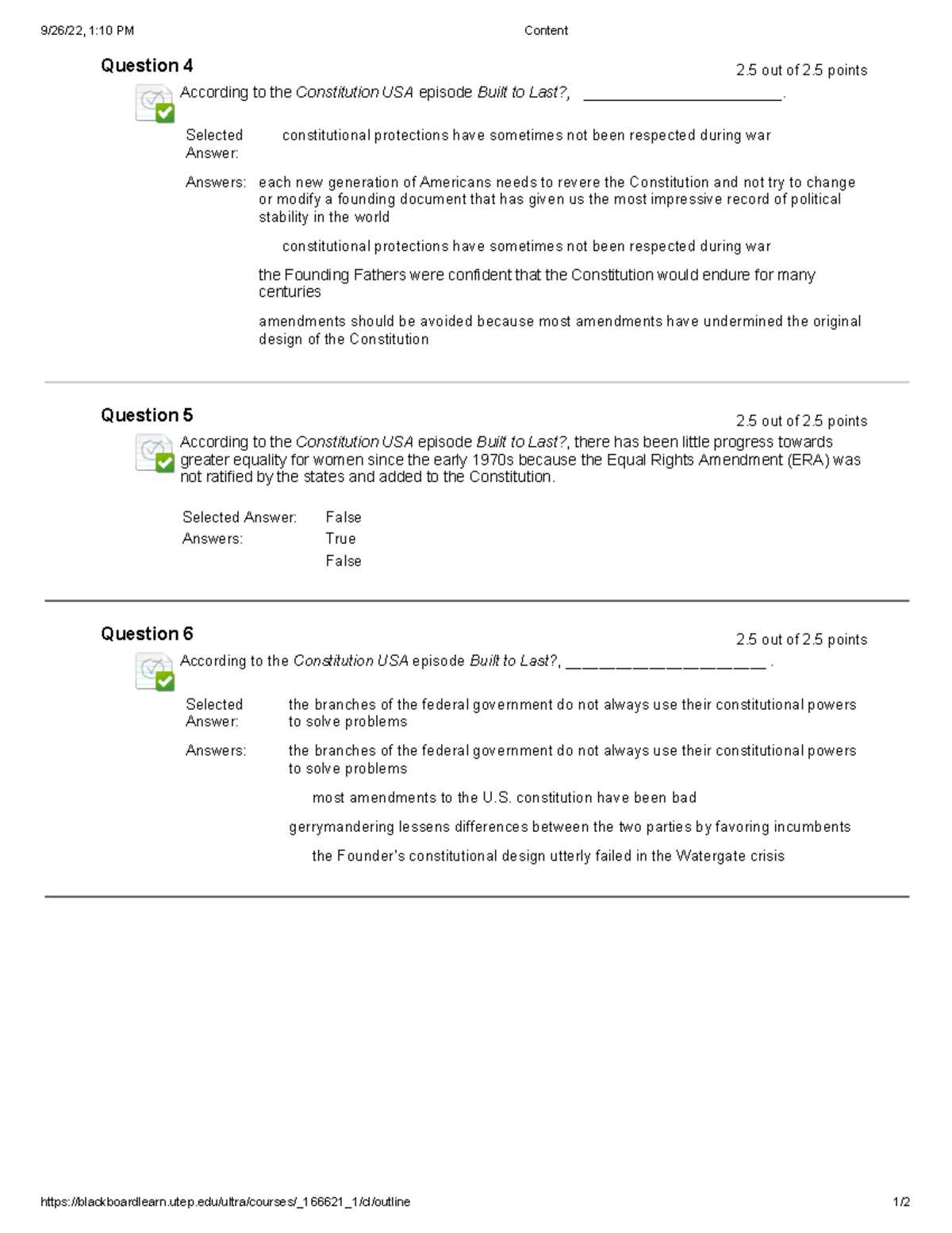 constitution usa episode 1 worksheet