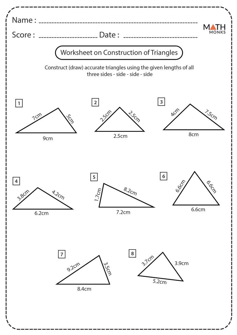 constructing triangles with a compass worksheet