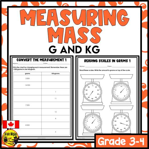 conversion grams to kilograms worksheets