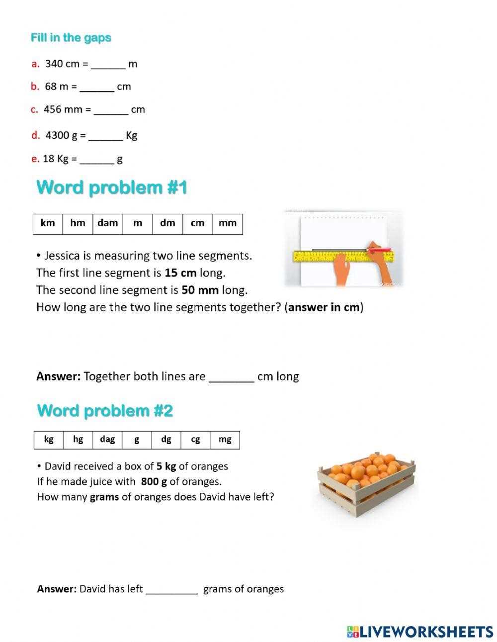 conversion of measurement units worksheets
