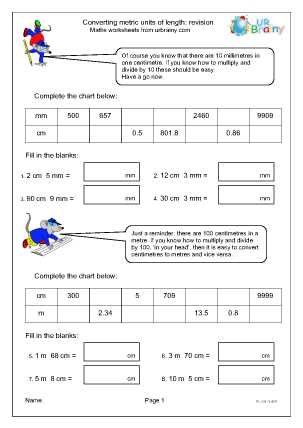 conversion of measurements worksheet conversion of measurements worksheet