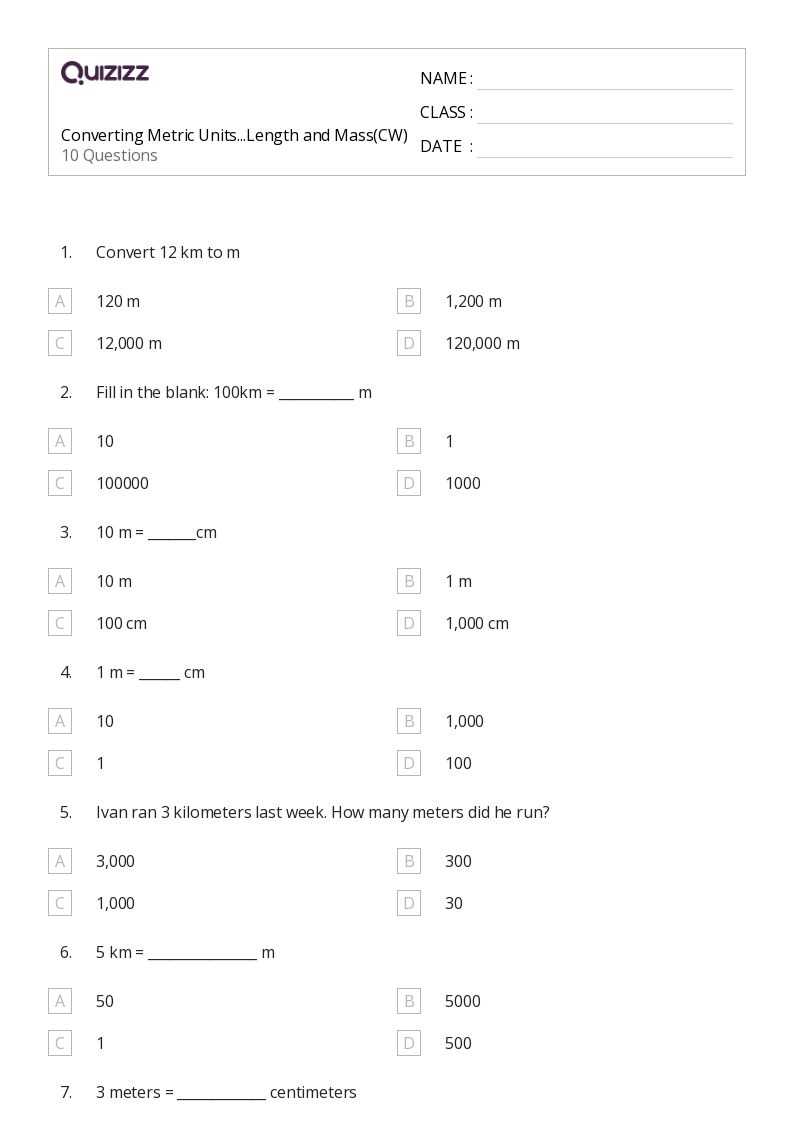 convert units of length worksheet convert units of length worksheet