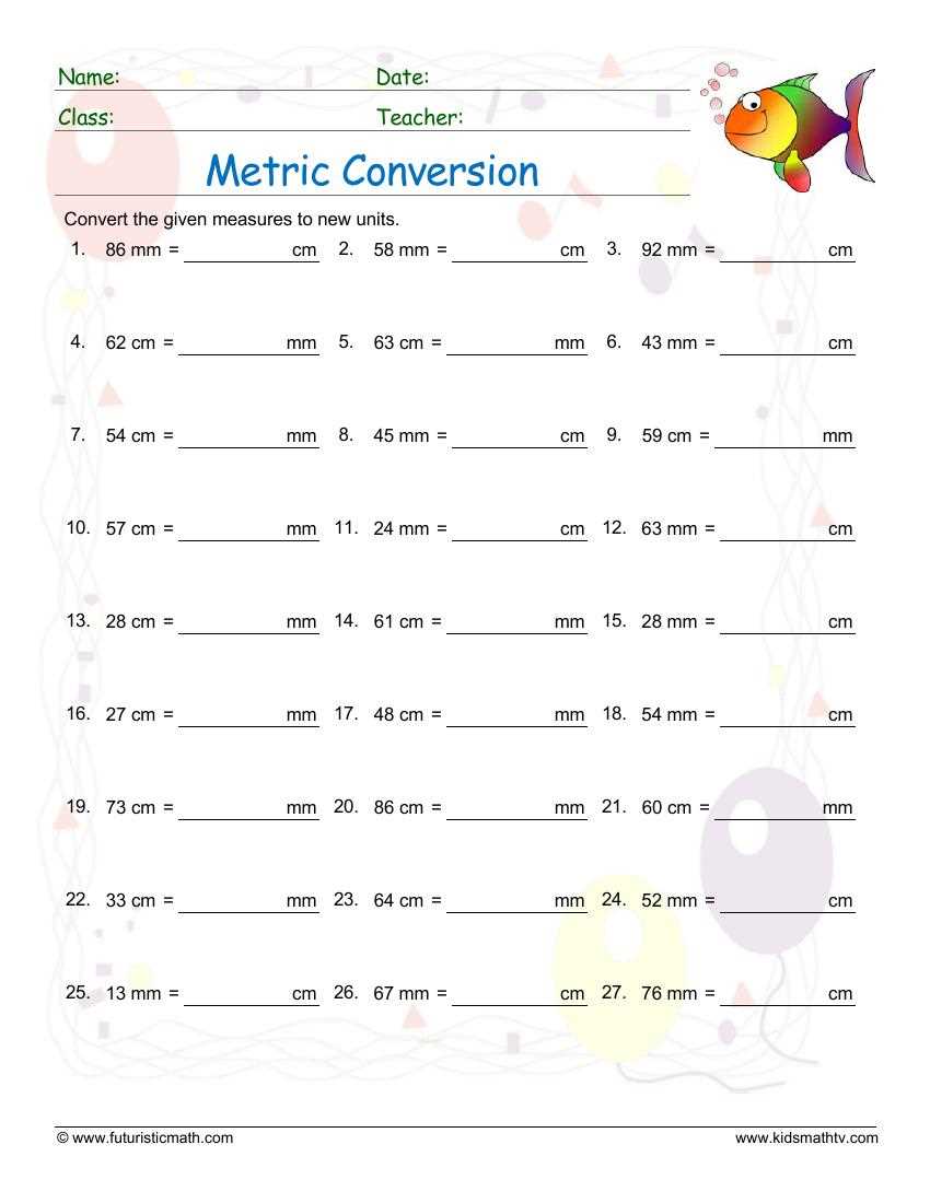 converting cm to mm worksheet year 3