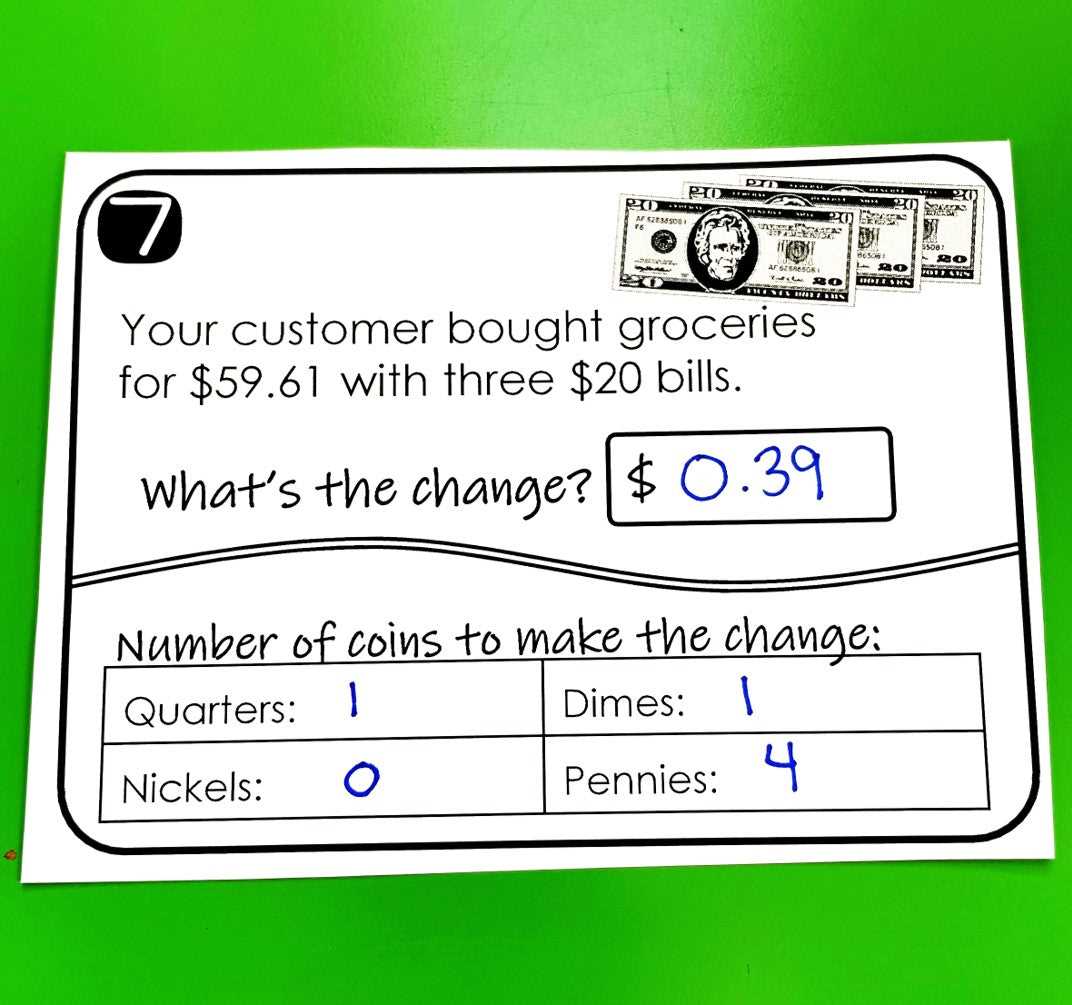 converting dollars to quarters and dimes worksheet