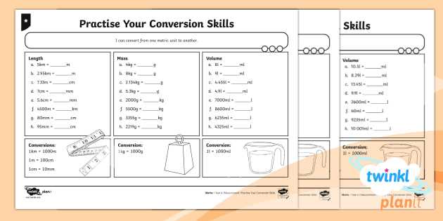 converting linear measurements worksheet