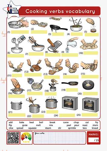 cooking terms worksheet