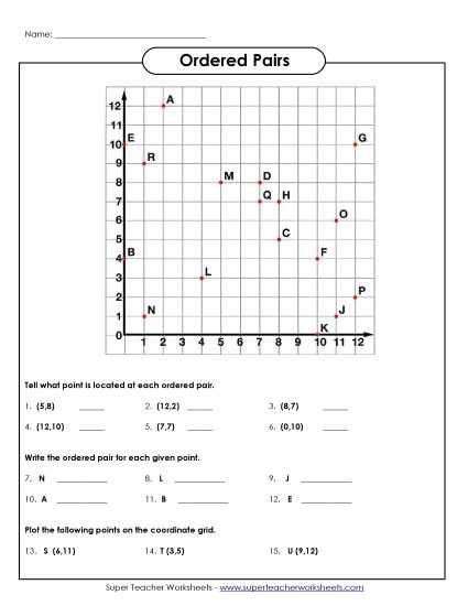 coordinate plane free worksheets