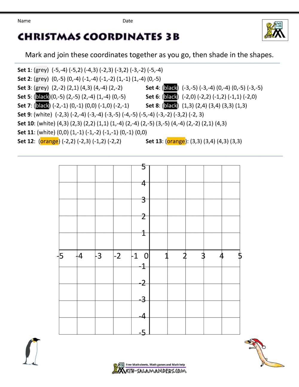 coordinates worksheet tes