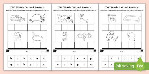 copying cvc words worksheet