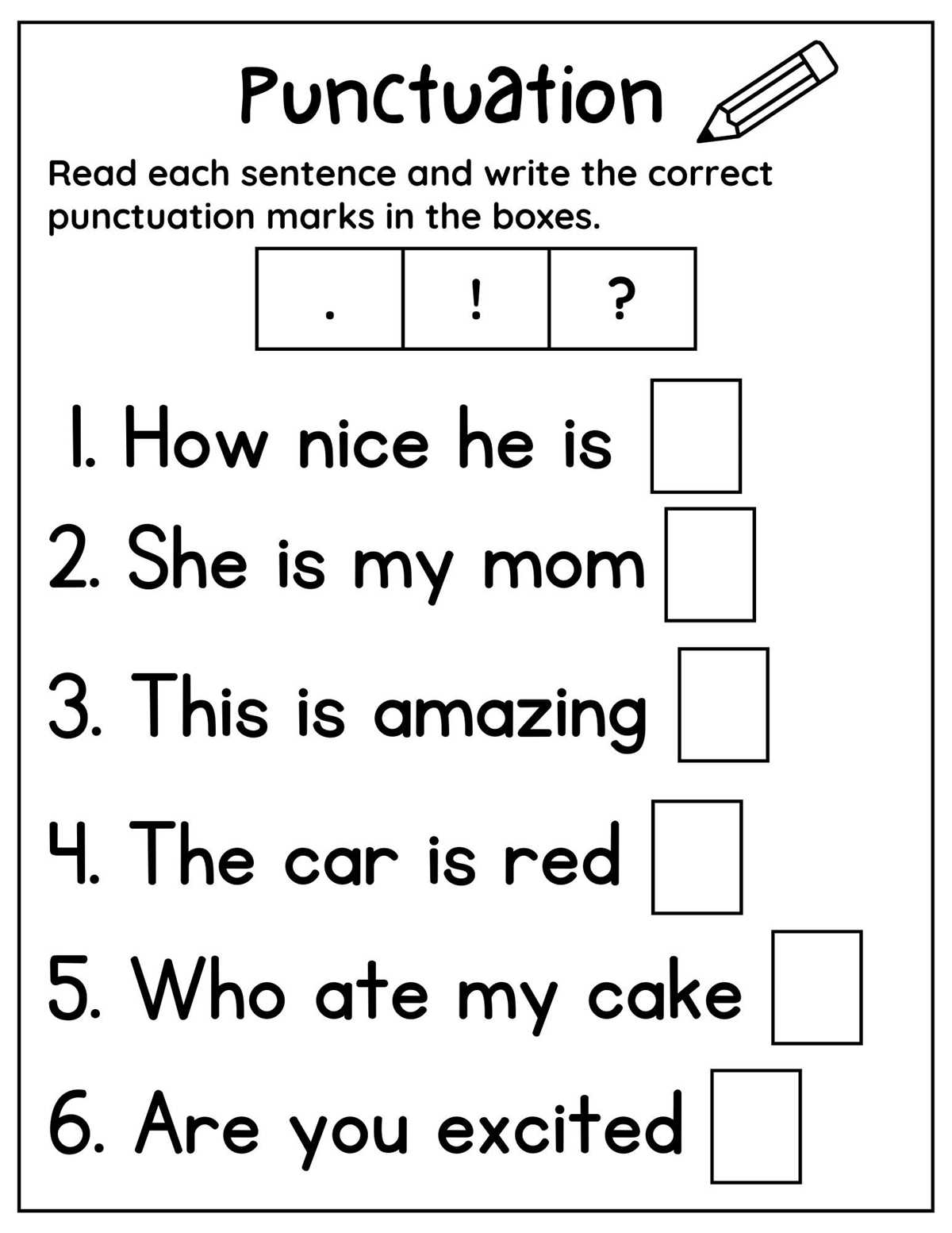 correct the punctuation worksheets