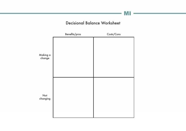 cost benefit worksheet cbt