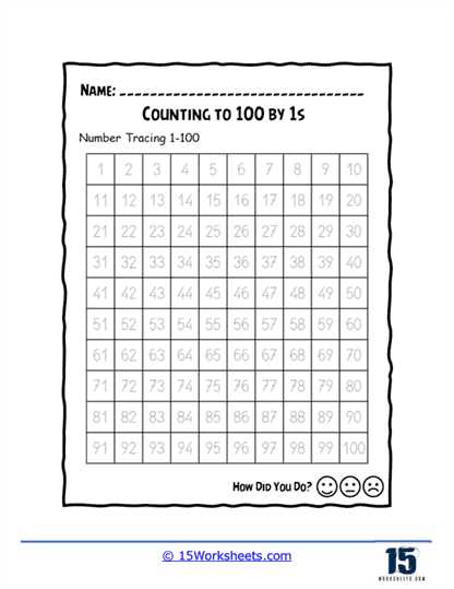 count to 100 worksheets