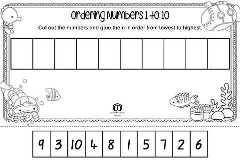 counting by 10s cut and paste worksheets