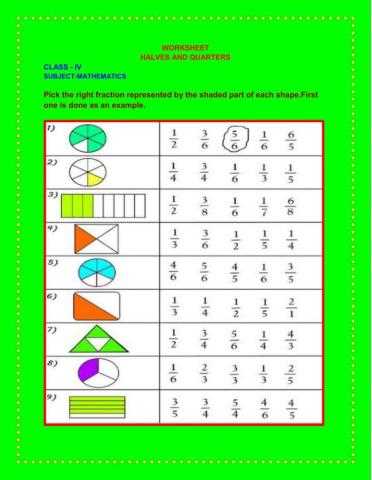 counting by quarters halves and thirds worksheet