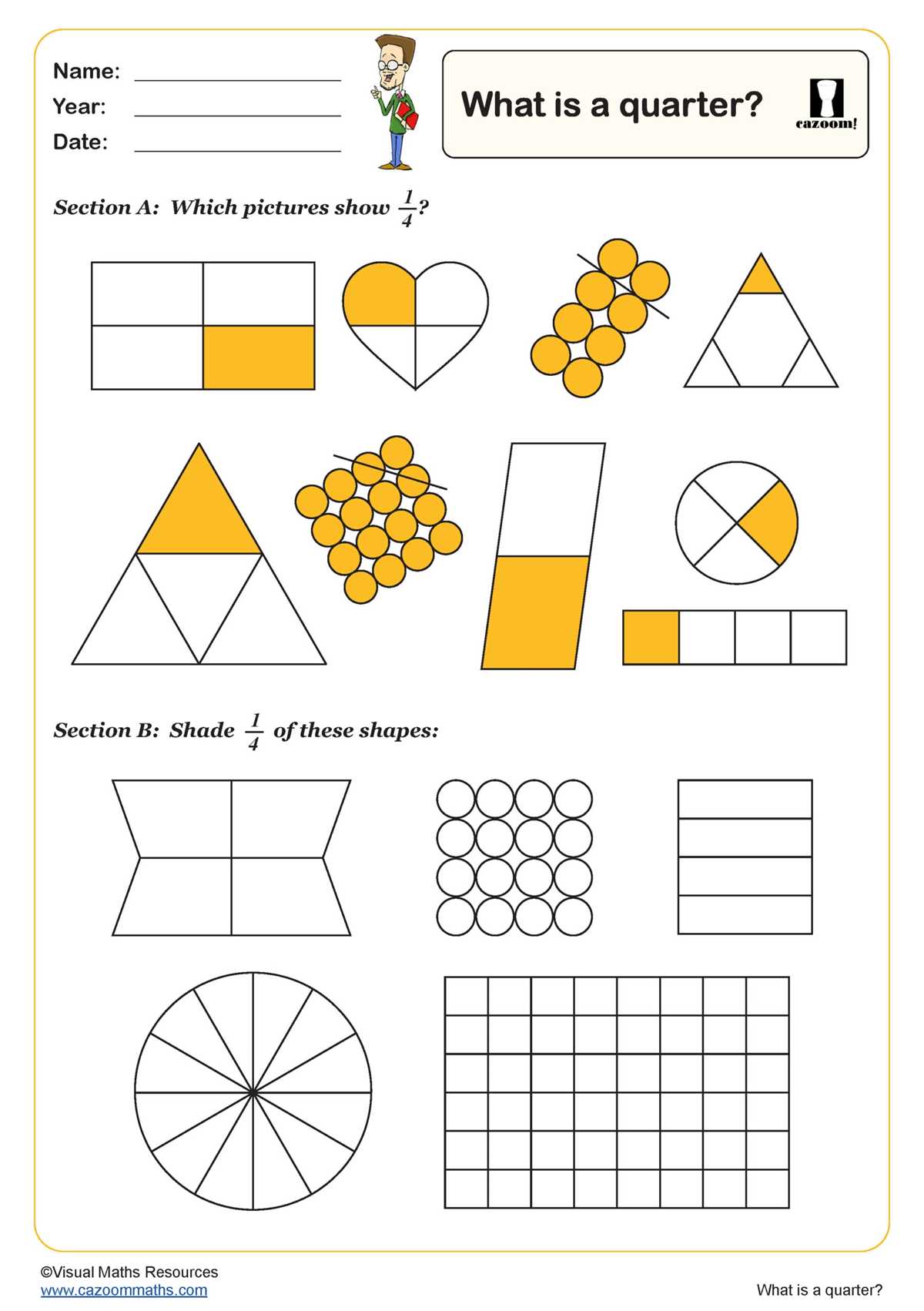 counting by quarters halves and thirds worksheet