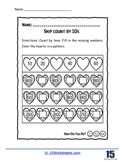 counting by ten worksheets