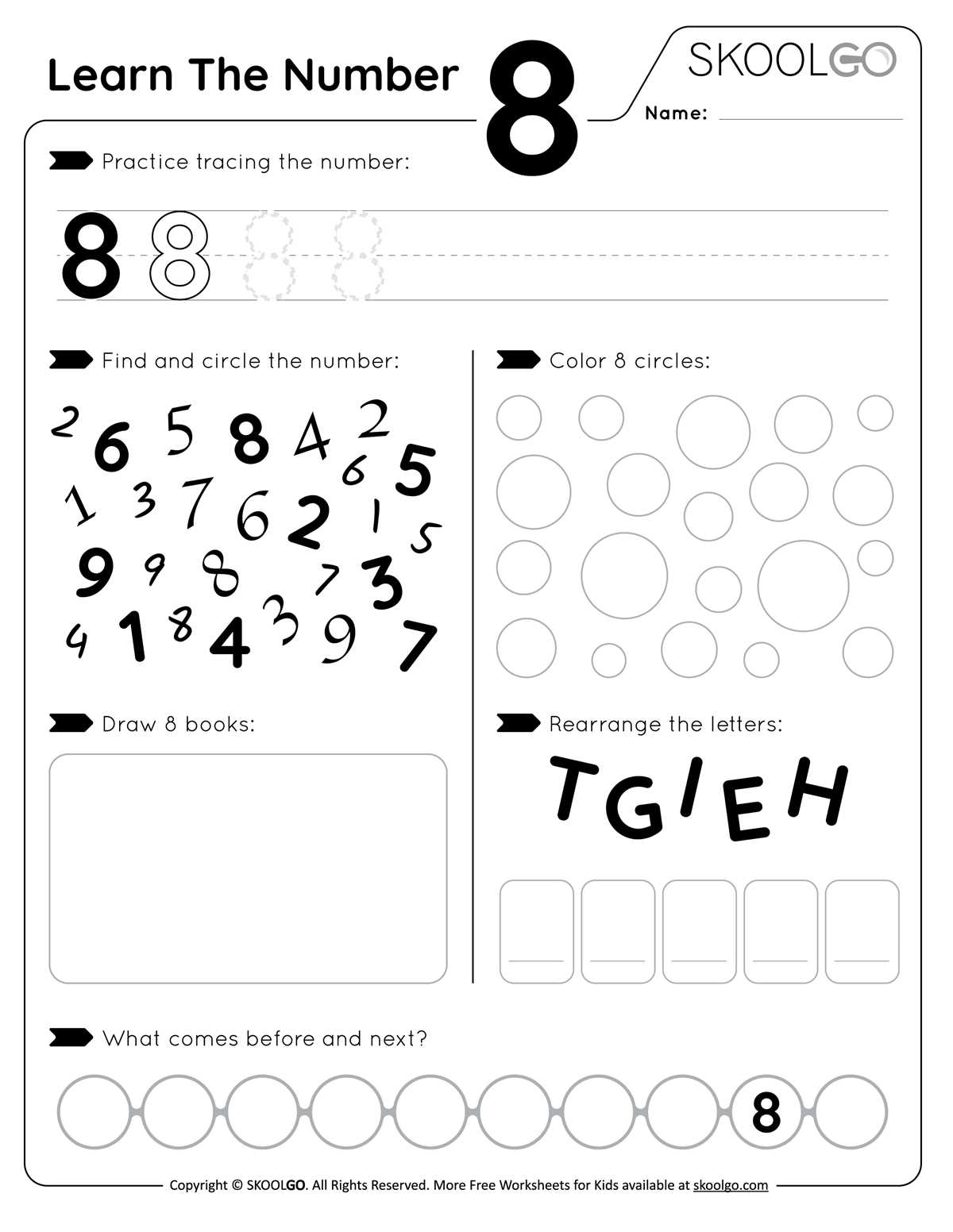 counting in 8s worksheet