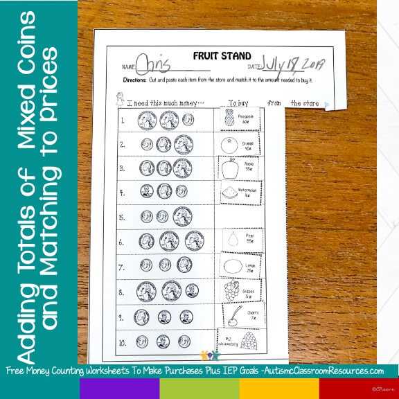 counting money worksheet