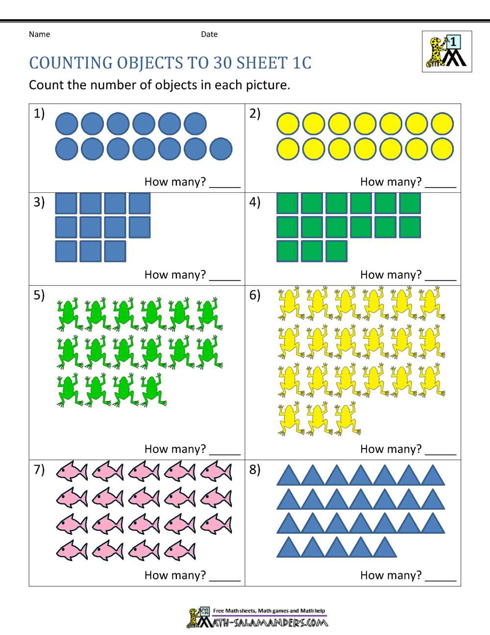 counting numbers worksheets for kindergarten