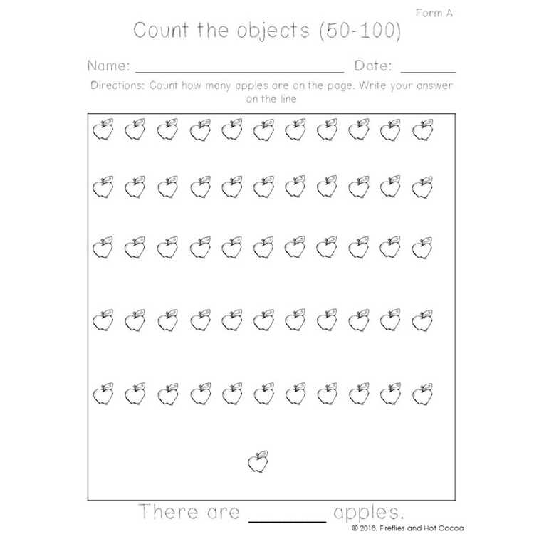 counting objects 1 50 worksheets