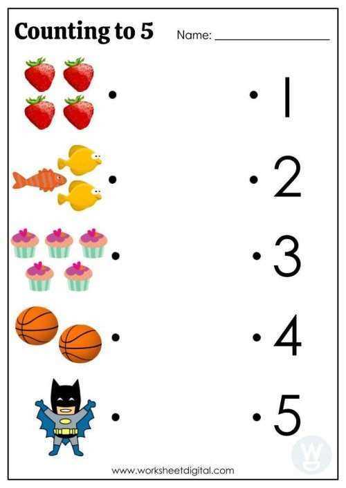 counting to 5 worksheet