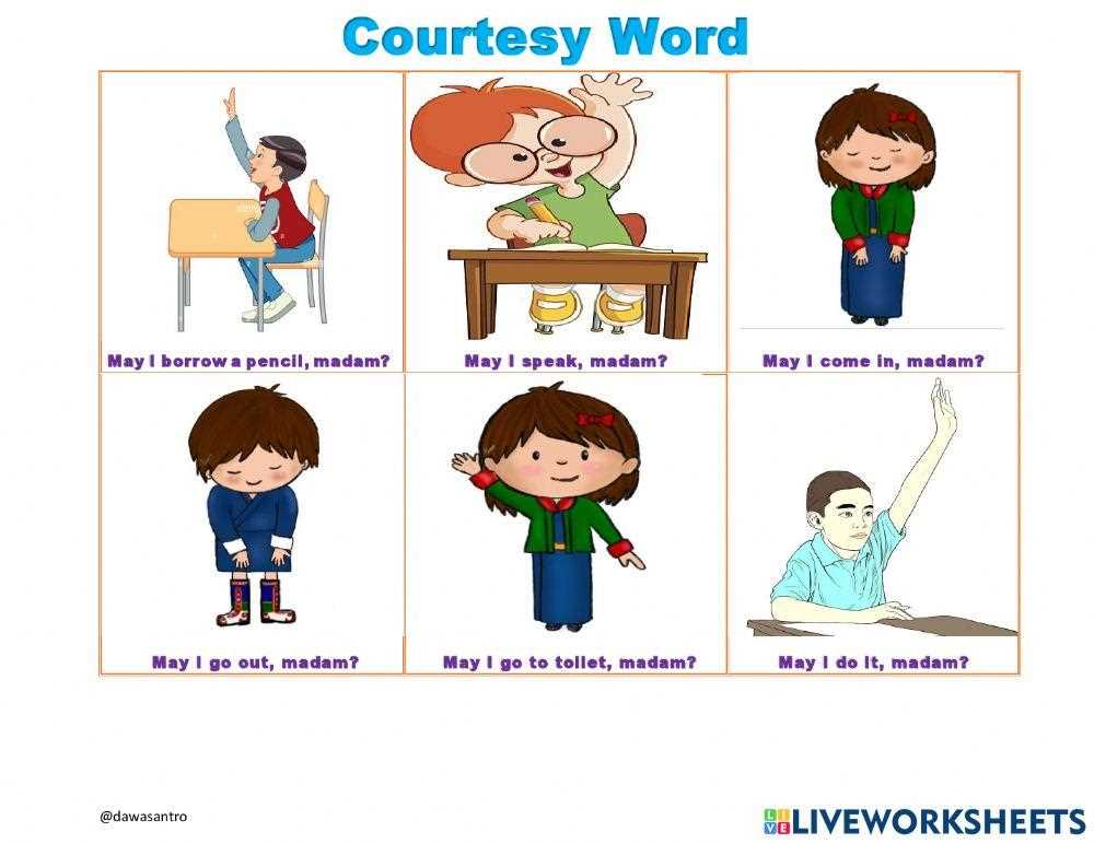 courtesy words worksheet