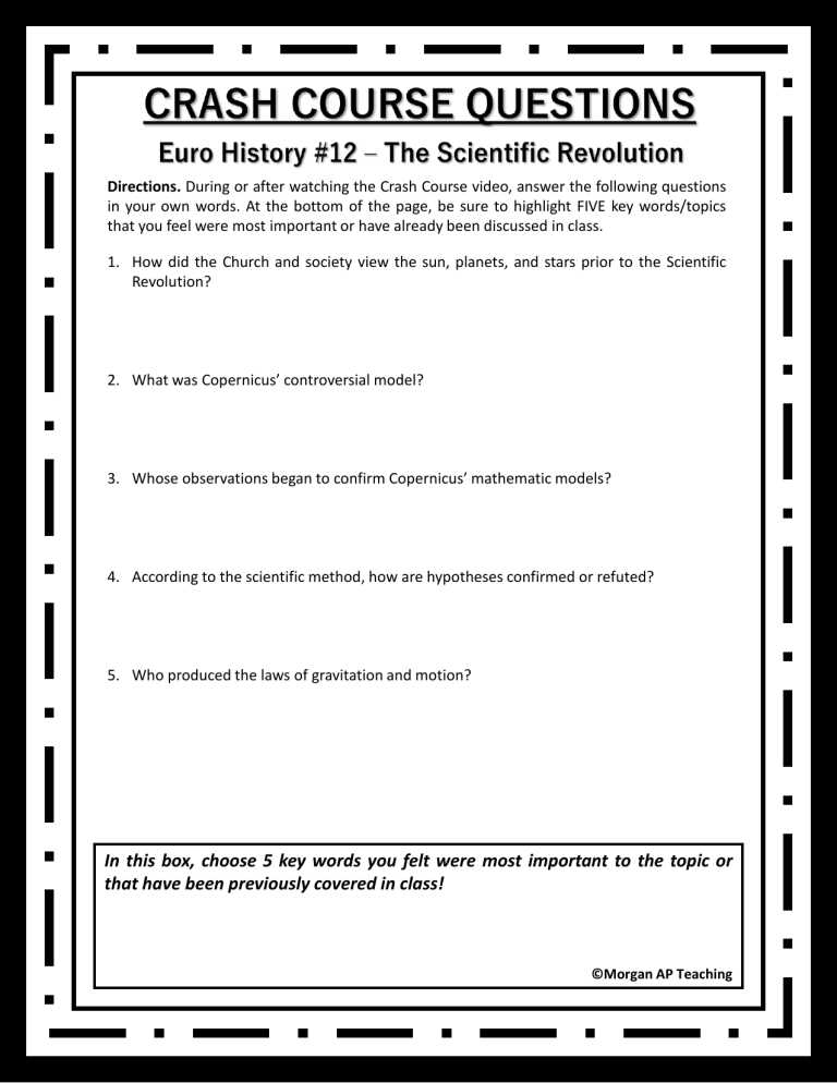crash course astronomy worksheets