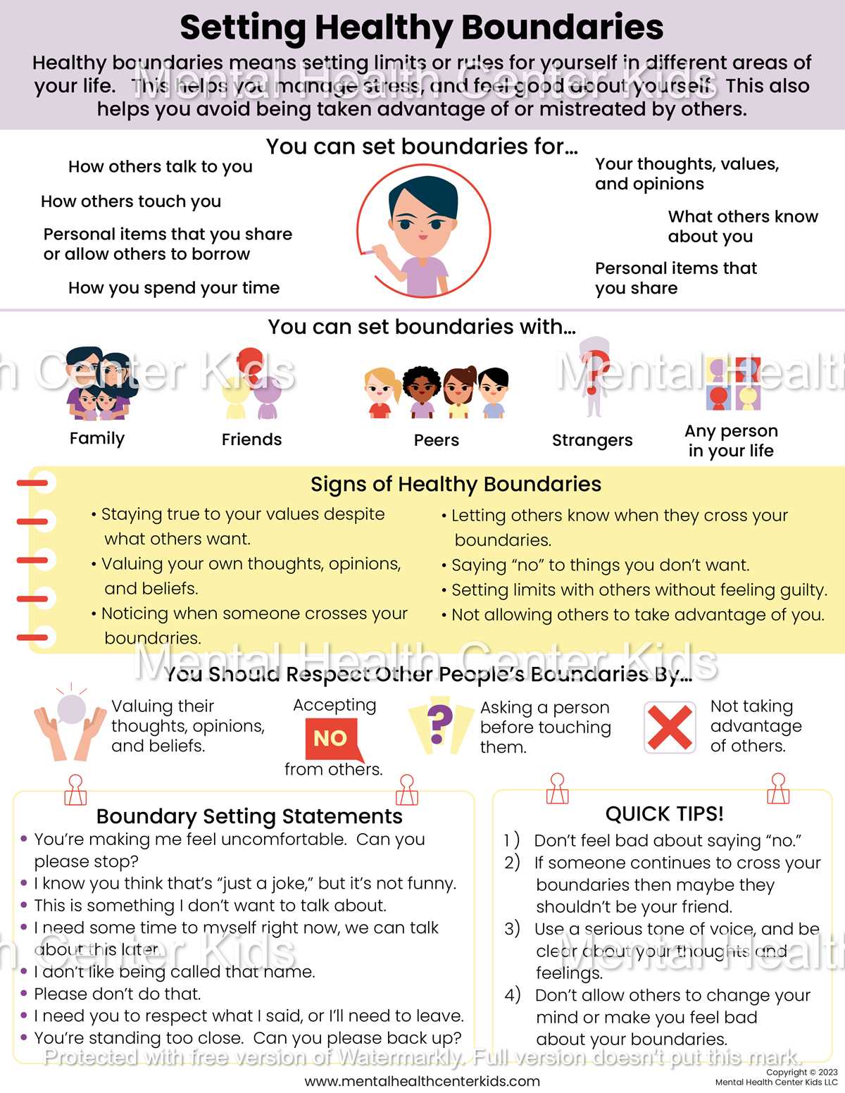 creating boundaries worksheet