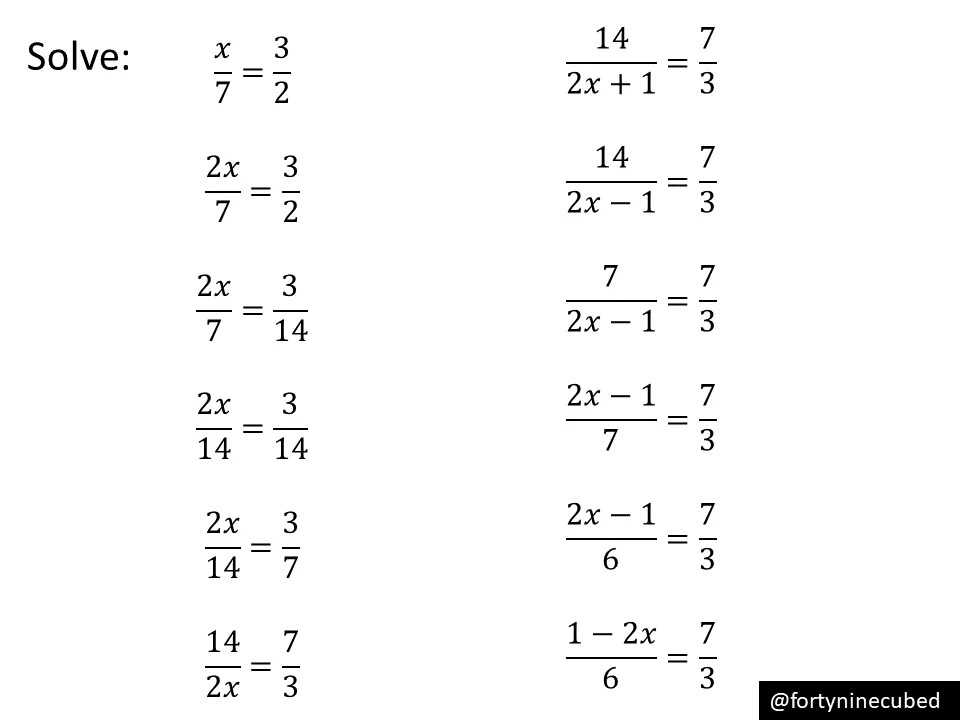 cross multiply worksheet