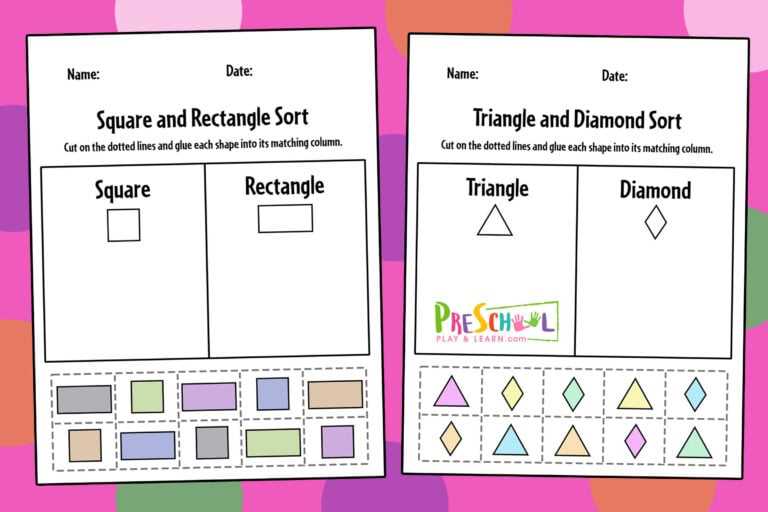 cut and paste shapes worksheets