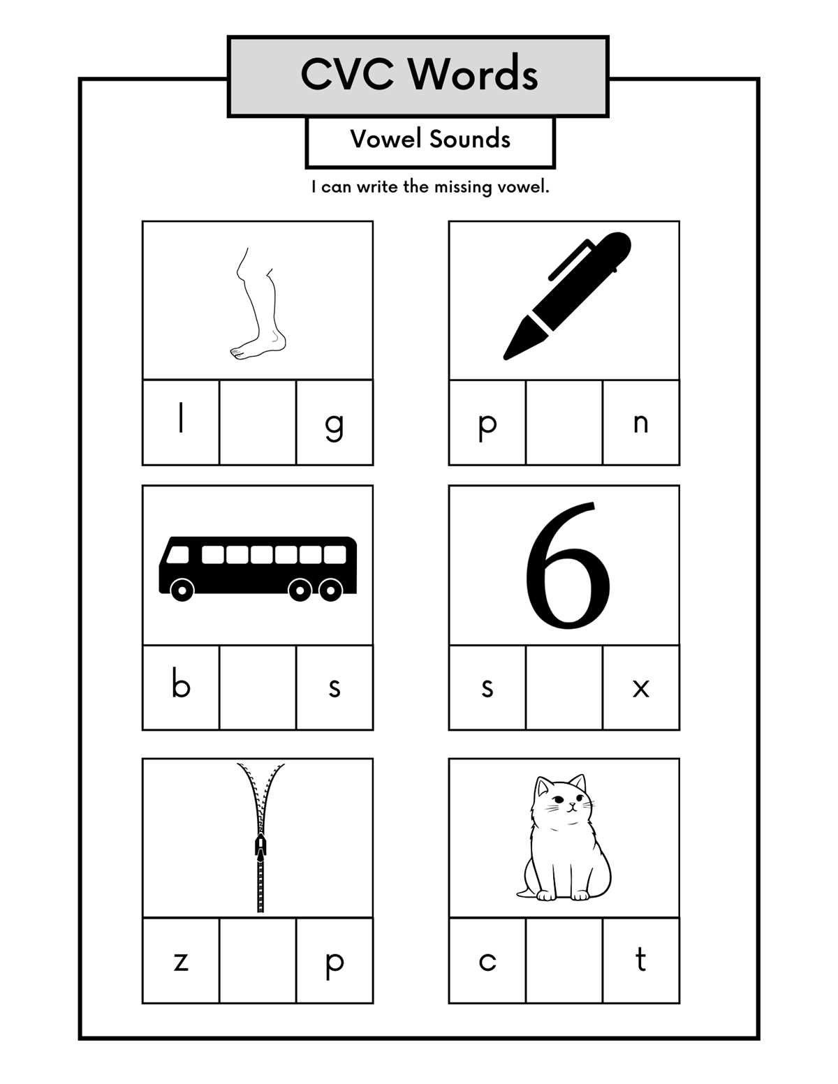 cvc i worksheets for kindergarten