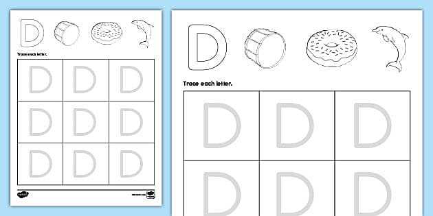 d worksheet preschool