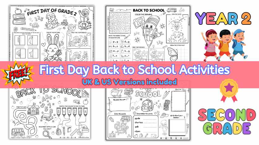 daily summer activities moving from 1st to 2nd grade worksheets