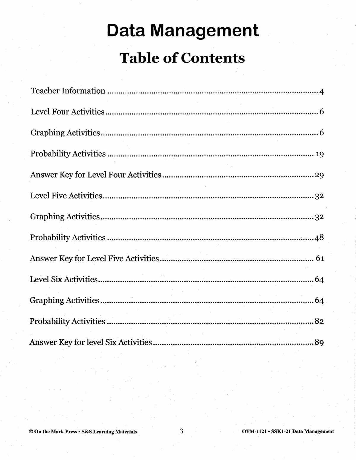 data management worksheets