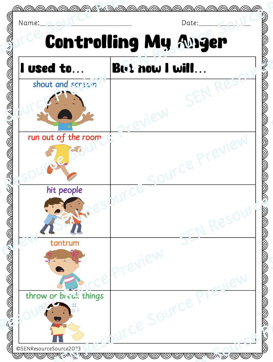 dbt anger management worksheet