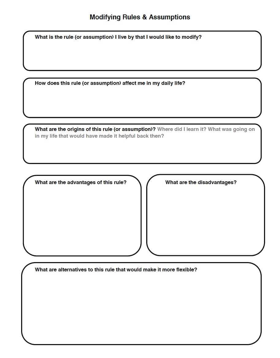 dbt cognitive distortions worksheet