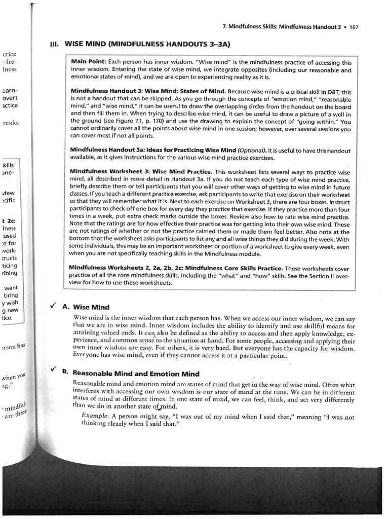 dbt mindfulness worksheet