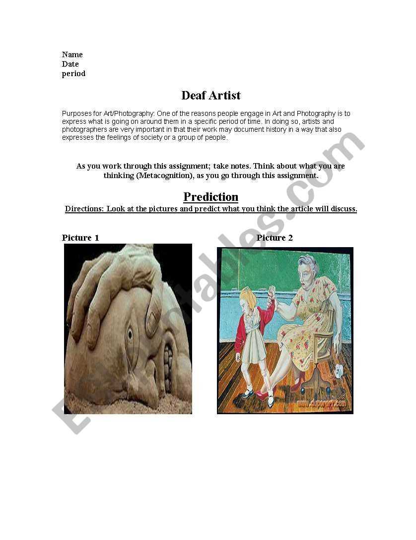 deaf worksheets