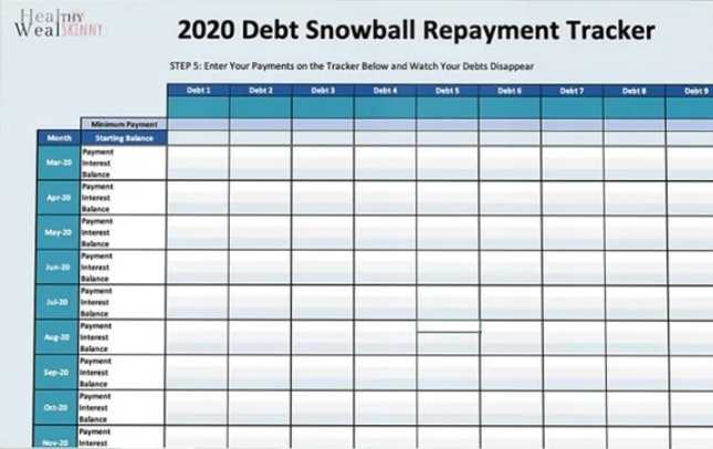 debt payoff worksheet
