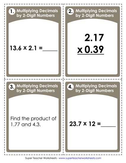 decimal multiply and divide worksheet