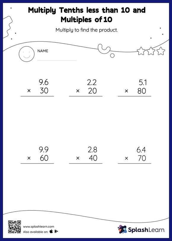 decimal times tables worksheets