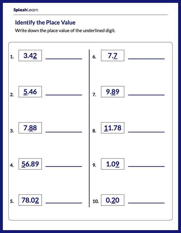 decimals and place value worksheet