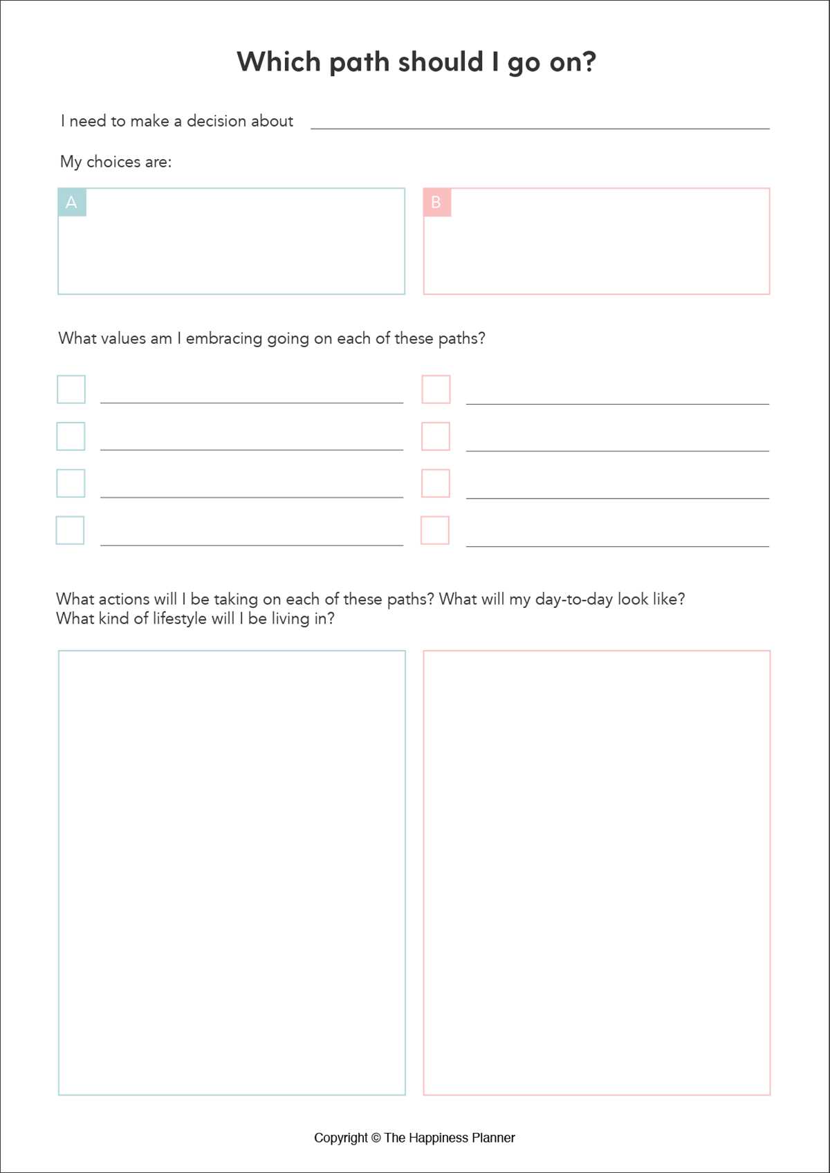 decision space worksheet