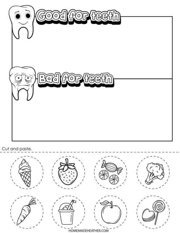 dental worksheets for preschoolers