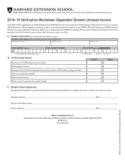dependent verification worksheet 23 24